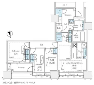 三?ガーデンヒルズノースヒル【8階】の間取り
