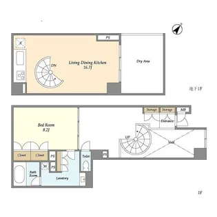 HF目黒行人坂レジデンス【1階】の間取り