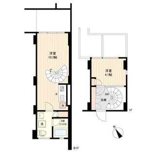 プライムアーバン目黒三田【1階】の間取り