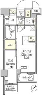 アジールコート池尻大橋【2階】の間取り