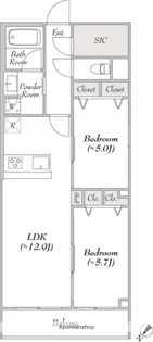 ルミーク雪谷【3階】の間取り