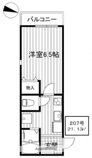 パークバレンシア【207号室】の間取り
