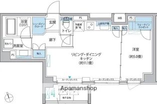 プラネソシエ大森山王【1階】の間取り