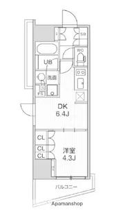 シーズンフラッツ大井町【13階】の間取り
