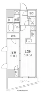 シーズンフラッツ大井町【804号室】の間取り
