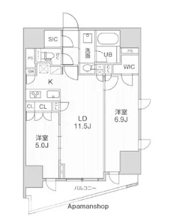 シーズンフラッツ大井町【13階】の間取り