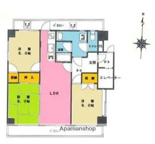 サニーヒルコート【7階】の間取り