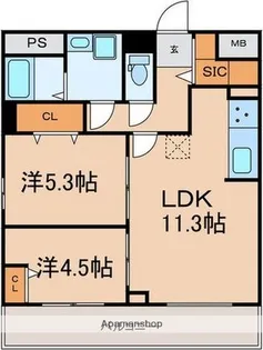 GRANPASEO大森北【5階】の間取り
