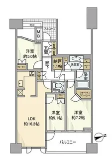 THE目黒桜レジデンス【5階】の間取り