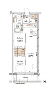 ブランシエスタ目黒中央町【4階】の間取り