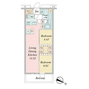 ブランシエスタ目黒中央町【1階】の間取り