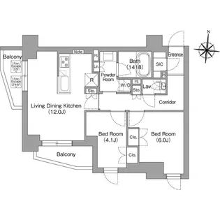 プラネソシエプラス旗の台【3階】の間取り