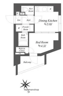 ブランシエスタ品川大井町パークエッジ【2階】の間取り