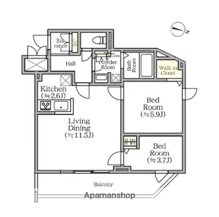 CREAL PREMIER西馬込【2階】の間取り