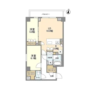 2LDKの間取り画像