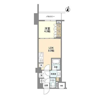 ザ・パークハビオ柿の木坂【2階】の間取り