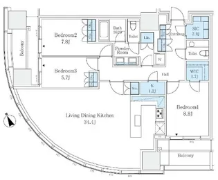 麻布台ヒルズレジデンスB【28階】の間取り
