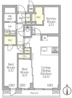 アジールコート都立大学【2階】の間取り