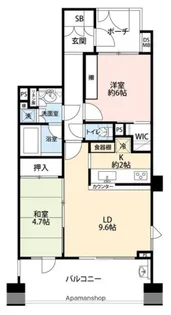 西蒲田パークホームズ【1402号室】の間取り