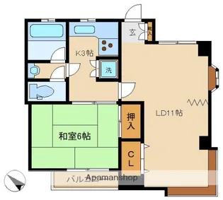 ジュネス久が原【401号室】の間取り