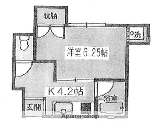 石渡コーポ【102号室】の間取り