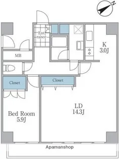 CRESCENT COURT大森【8階】の間取り
