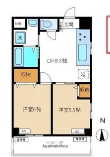 メゾンキクセイ【2階】の間取り