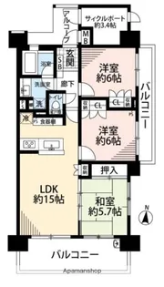 グランイーグル多摩川スカイガーデン【1108号室】の間取り