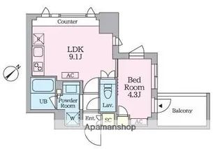 クレストコート旗の台【3階】の間取り