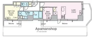 クレストコート旗の台【1階】の間取り