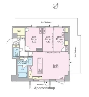 クレストコート旗の台【5階】の間取り