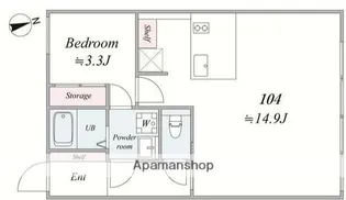 THE TRIAS296【304号室】の間取り