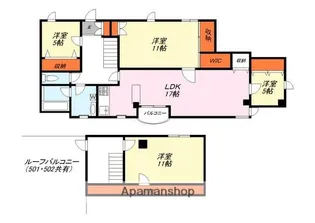 ハイツアオキ第22【501号室】の間取り