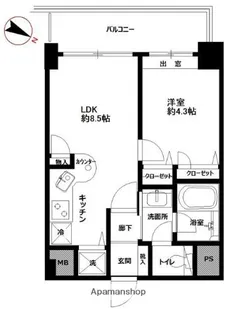 朝日サテライト目黒台【9階】の間取り