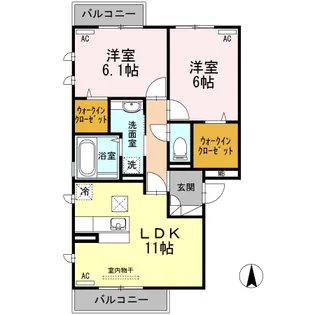 アルページュ大森 A棟【1階】の間取り