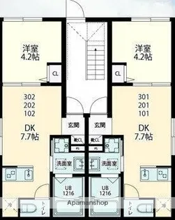 グレイスウィング【1階】の間取り
