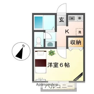 カーサ・カナン【1階】の間取り