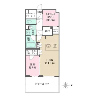 LA PERLA JIYUGAOKAⅡ【002号室】の間取り