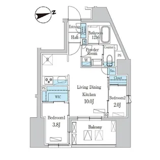 デュオフラッツ池尻大橋ノリス【4階】の間取り