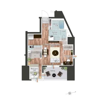 デュオフラッツ池尻大橋ノリス【8階】の間取り