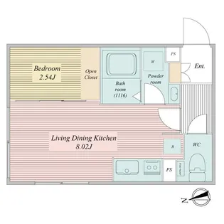 LIVEFLAT馬込【0404号室】の間取り