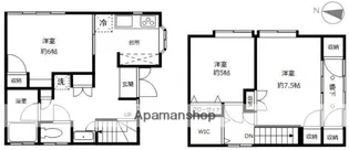大鳥ハイム【1号室】の間取り