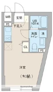 クリオ ラモード目黒洗足【102号室】の間取り