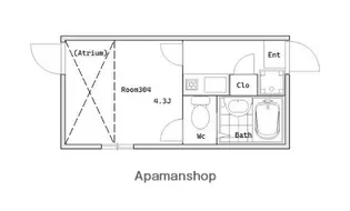 シャンテ西六郷【304号室】の間取り