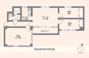 ニューフジマンション【6階】の間取り
