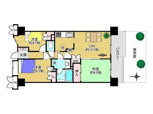 アルカサル多摩川【111号室】の間取り