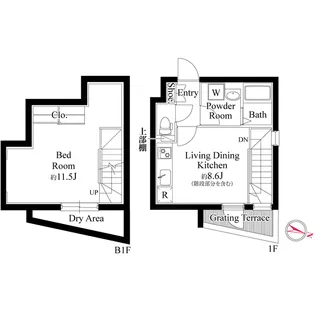 グランパセオ目黒洗足【1階】の間取り