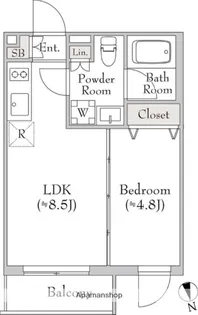 テラブリック南大井【3階】の間取り