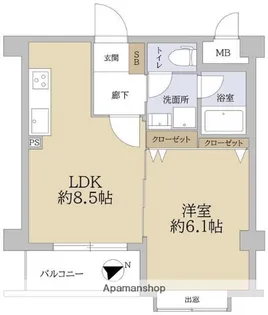 ガーデンホームゼームス坂【2階】の間取り