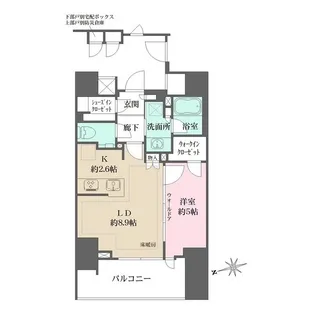 ザ・パークハウス品川荏原中延【9階】の間取り